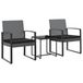 vidaXL Ensemble de jardin 3 pièces avec coussins polypropylène rotin gris foncé