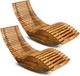 Casaria Ligstoel - 2 Stuks FSC®-gecertificeerd Acacia Hout – Bruin