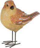 Koopman International Décoration Statue de jardin oiseau - merle - métal - 10 cm - Brun