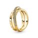 Pandora 169057C01-52 Ring Verguld Metaal Zirkonia Wit Goudkleurig Maat 52