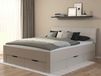 LANDER Lit 180x190 cm cachemire/ivoire velours avec tiroirs