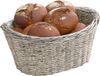 Kesper Brood/fruit mandje - gevlochten kunststof - lichtgrijs - ovaal - L28 x B21 x H13 cm