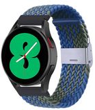 By Qubix Qubix - Braided Nylon Smartwatch Bandje - Geschikt voor Garmin Venu 4 (45mm) - 22mm - Groen/Blauw