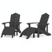 VidaXL Tuinstoel Adirondack met Voetensteun HDPE Antraciet (2 stuks)