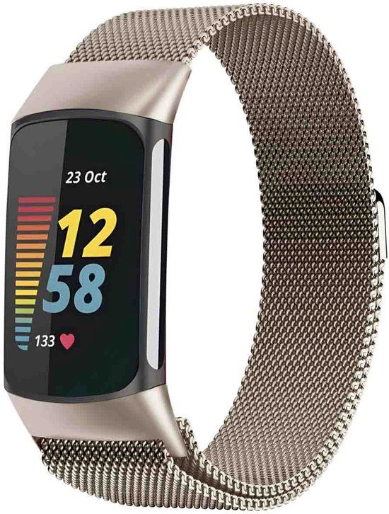 imoshion Fitbit Milanees magnetisch bandje - Geschikt voor Fitbit Charge 5 - Sterrenlicht