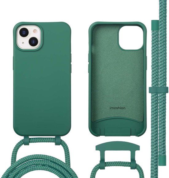 imoshion Hoesje - Geschikt voor iPhone 14 - Color Backcover met afneembaar koord geschikt voor MagSafe - Donkergroen