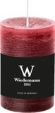 Wiedemann Bougie cylindrique/bougie pilier - bougie rustique - bordeaux - 6 x 9 cm - 69 heures de combustion