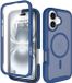 Selected by GSMpunt.nl Hoesje met Ingebouwde Screenprotector Geschikt voor Apple iPhone 16 - Compatibel met MagSafe / Qi2 - Full Protect - Schokbestendige Beschermhoes - Case Matte Blauw