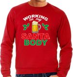 Bellatio Decorations Foute kersttrui - Santa Body - heren - rood - kerstborrel - sweater XXL