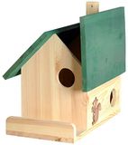 dobar® 22218e eekhoornenkobel - slaapplaats voor eekhoorntjes, eekhoornnest van massief hout, overwinteringsstation om op te hangen, 26 x 47,5 x 34,5 cm, groen