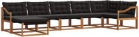 vidaXL - Hoek loungeset - 7 zitplekken - Massief Acacia Hout - Naturel en zwart