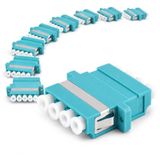 1aTTack.de 10x glasvezel keystone-connectoren OM3 (UPC of PC) LC-Quad female naar LC-Quad female multimode aqua
