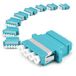 1aTTack.de 10x glasvezel keystone-connectoren OM3 (UPC of PC) LC-Quad female naar LC-Quad female multimode aqua