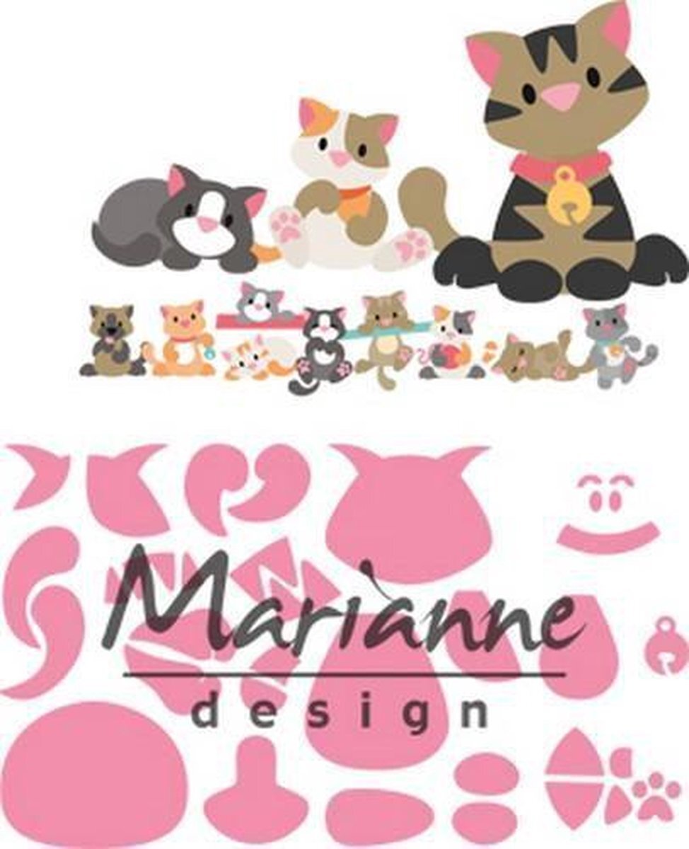 Marianne Design Collectables Snij en Embosstencil - Eline's Kitten