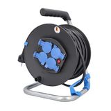 as - Schwabe Innenbereich-Kabeltrommel – 25 m Kabel-Leitung 230 V / 16 A – Trommel mit 4 Schutzkontakt-Steckdosen inkl. Schutzkappe – IP20 – Made in Germany – Schwarz I 10211, Meter