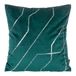 Eurofirany Elegante fluwelen kussenslopen, sierkussen met print, 45 x 45 cm, fluwelen kussensloop, zacht bankkussen, geometrisch patroon 3, donker turquoise