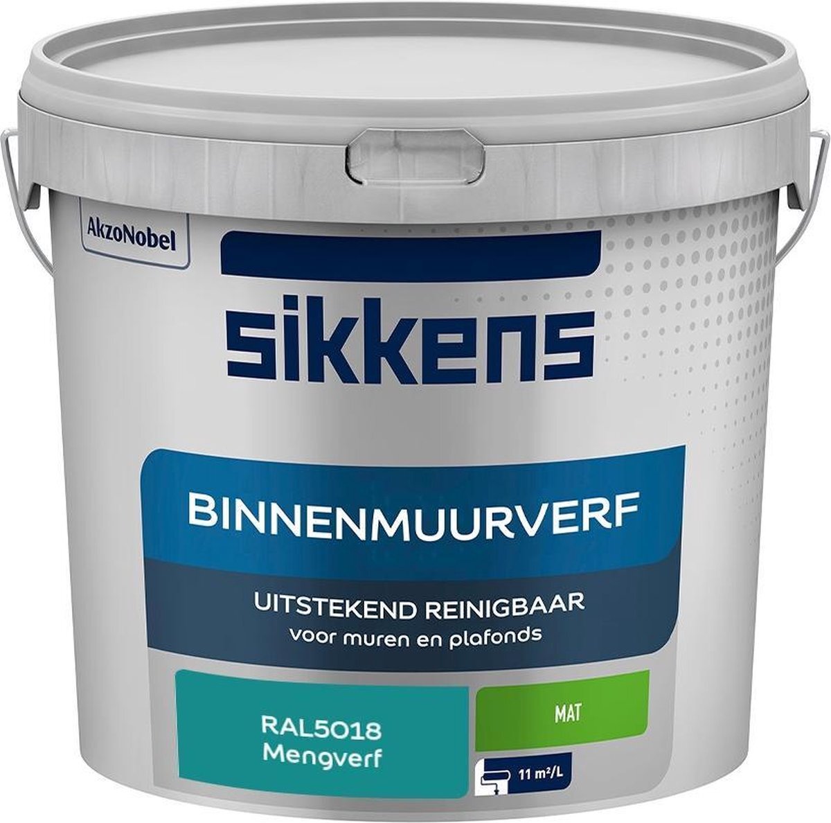 Sikkens Binnenmuurverf Muurverf - Mengkleur - Mat - RAL5018 - 5 Liter