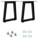 2 pieds de table en métal, 40 cm, trapézoïdaux, noirs, réglables