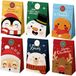 Dohe Kerstzakjes (12 stuks) - 12 stickers om te sluiten, klein formaat 12 x 22 cm, 6 designs, vulbare zakjes voor feestjes, verjaardagen, snoep, koekjes, snoep