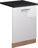 Vicco Fame-Line Vaatwasserfrontpaneel – 60 cm, Wit Hoogglans/Goudkleurig Eiken