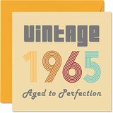Verjaardagskaarten 59e verjaardagskaarten voor mannen vrouwen - vintage 1965 leeftijd tot in de perfectie - 59 verjaardagskaart grappig voor haar hem, 145 mm x 145 mm beste vriend verjaardag wenskaarten voor mama papa