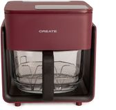 CREATE Air Fryer Studio Crystal Friteuse sans huile, 4,2 l, avec cuiseur vapeur, bordeaux