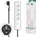 Connect. multiprise plate - 4 prises - Protection contre les surtensions - 3 m - Nr/blc