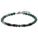 Lucardi - Heren Stainless steel herenkralenarmband groene jade - Armband - Staal - Zilverkleurig - 20 cm