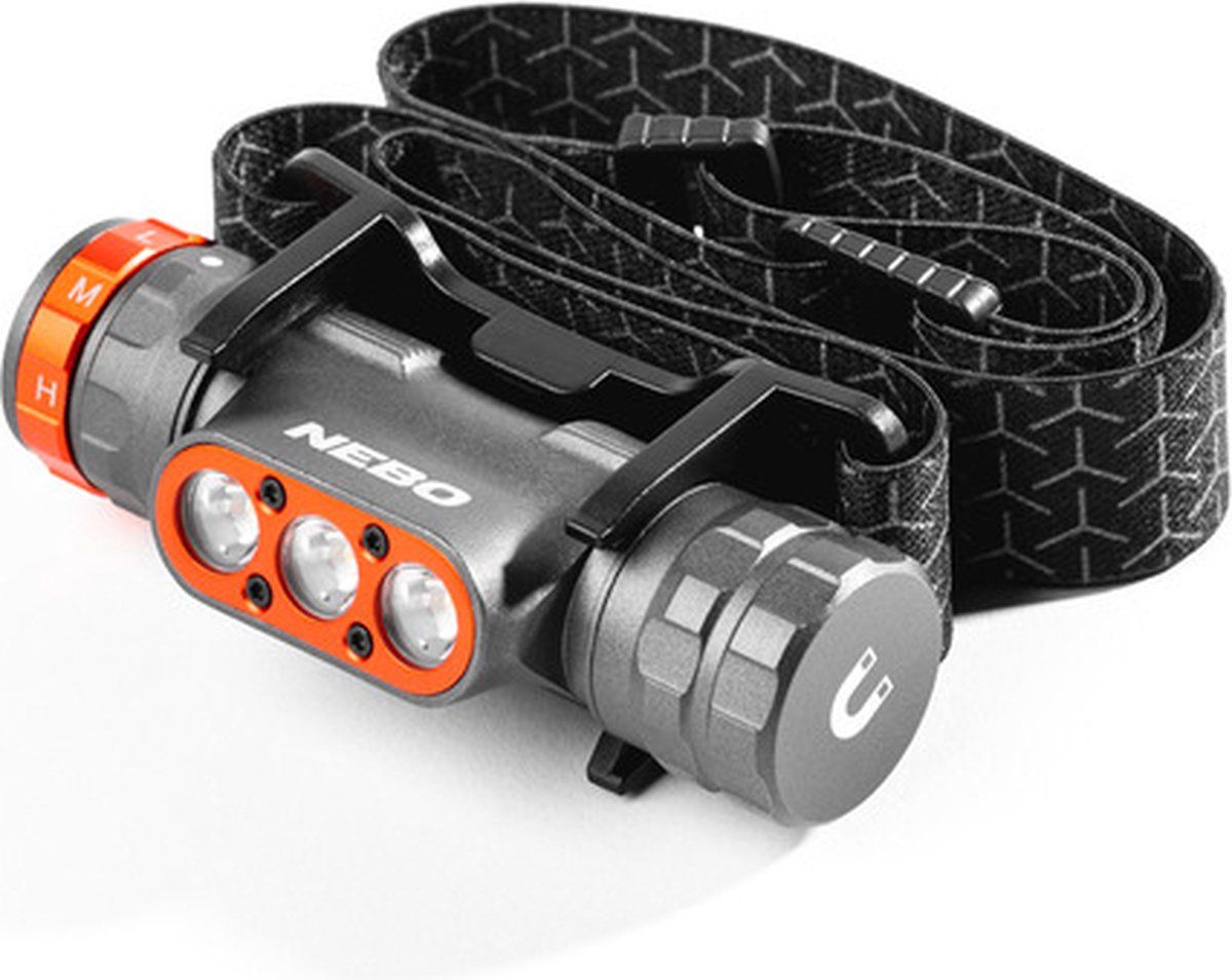 Nebo Transcend - Hoofdlamp - 1500 Lumen - USB-C Oplaadbaar - Grijs