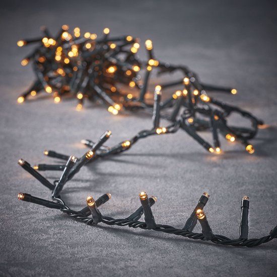 Luca Lighting kerstverlichting lichtsnoer - buiten - 550 lampjes extrawarm wit - flashfunctie - 1100 cm