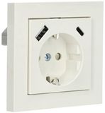 Enzo Kopp HK07 stopcontact 1-voudig met randaarde en USB A + USB C met kinderbeveiliging - helder wit