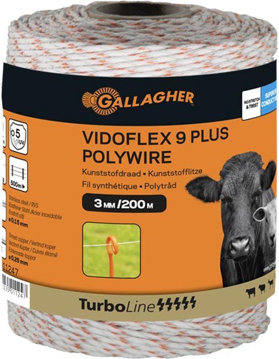 Gallagher Schrikdraad (200 Meter / Wit) - Vidoflex 9 Plus
