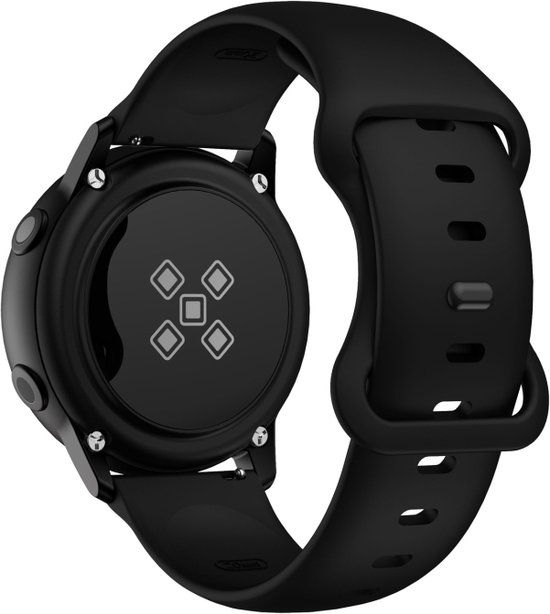 Intercella Siliconen bandje voor Garmin Venu / Venu 2 Plus / SQ / SQ 2 / Vivomove / 3 / Style / Vivoactive 3 / 5 / Forerunner 55 / 165 / 245 / 645 - Zwart