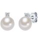 Valero Pearls Parel oorstekers - Gekweekte zoetwaterparels - Zirkonia - Wit - Dames