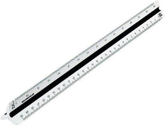 Rumold Schaalstok 3-kantig 150/30 6 30cm Wit Kunststof