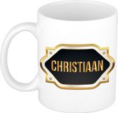 Bellatio Decorations Naam cadeau mok - Christiaan - Zwart - Keramiek - 300 ml
