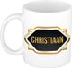 Bellatio Decorations Naam cadeau mok - Christiaan - Zwart - Keramiek - 300 ml