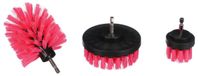 Set de brosses de forage - Brosse de nettoyage pour perceuse - 3 pièces - Rose