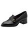 Tamaris Dames Trotteur 1-24340-47 Zwart Leer/Synthetisch Blokhak 3-4 cm Maat 38 EU