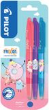 PILOT FRIXION BALL 0.7 Fancy Winter Rollerpen, Effaçable, Bleu, 3 Pièces