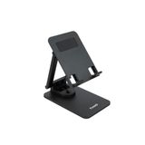 TOOQ PH-Hermes-Halley Verstelbare houder voor mobiele telefoon of tablet tot 12,9 inch, opvouwbaar, 360 graden draaibaar, kleur: zwart
