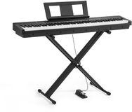 VEVOR Digitale Piano, 88 Toetsen Volledig Gewogen, Elektrische Piano met Dubbel Toetsenbord & Luidsprekers met X-Stand, Sustainpedaal, Opnamefunctie, 280 Toetsen, Draadloze Verbinding, voor Beginners, Zwart