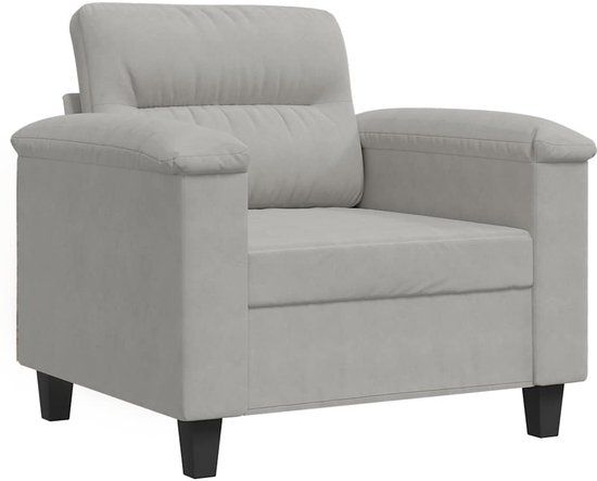 vidaXL Fauteuil 60 cm microvezelstof lichtgrijs