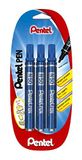 Pentel N50 permanente marker met conische punt, blauw, 3 stuks