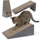 Peluvio Trilo – Driehoekige Kartonnen Krabplank voor Katten – Zacht voor Delicate Nagels – Modulaire Krab-, Speel- en Rustplek – Golfkarton Design met Speelballetje – Lichtgewicht & Ruimtebesparend – Modern Minimalistisch Design