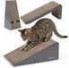 Peluvio Trilo – Driehoekige Kartonnen Krabplank voor Katten – Zacht voor Delicate Nagels – Modulaire Krab-, Speel- en Rustplek – Golfkarton Design met Speelballetje – Lichtgewicht & Ruimtebesparend – Modern Minimalistisch Design