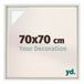 yd Cadre photo 70x70 cm blanc mat - Cadre pour toile - MDF Lyon