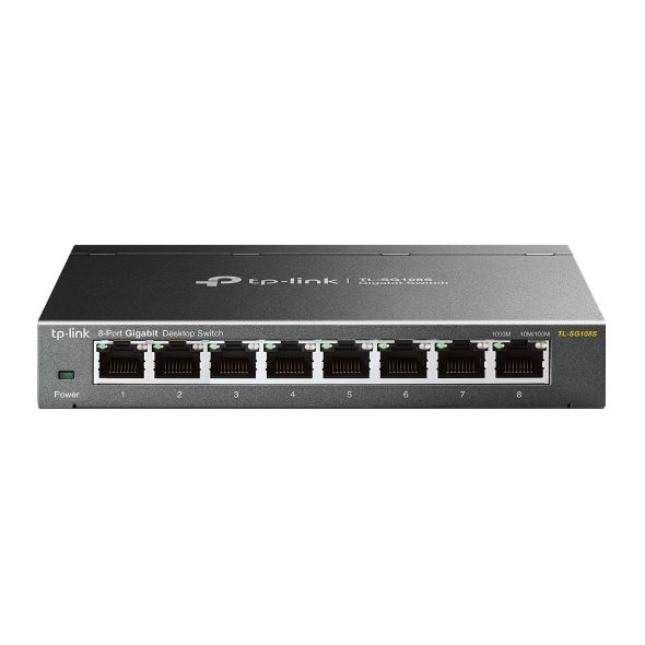 TP-Link TL-SG108S - 8-Port Gigabit Ethernet Switch - Unmanaged - Black