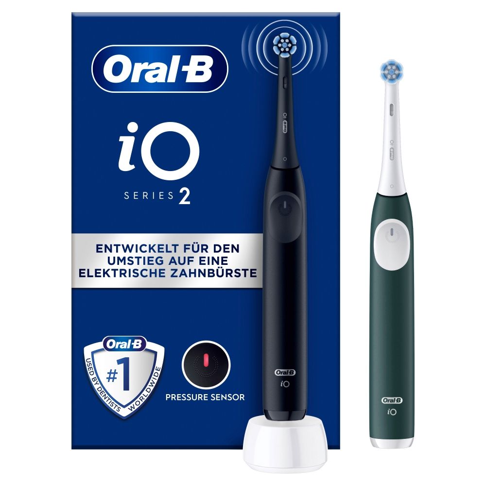 Oral-B iO2 Elektrische Tandenborstels - Night Black & Forest Green - 2 stuks
