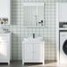 Maison Exclusive - Ensemble de meubles de salle de bains 2 pièces BERG, blanc, en pin massif